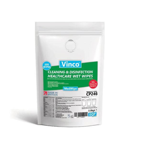Vinco-Medwipe Cleaning & Disinfection PP Wipes 200 sheet | 20x20cm