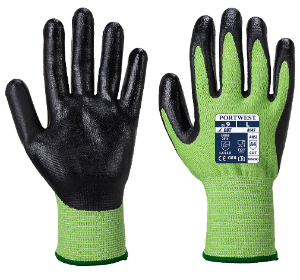 Gloves Nitrile Foam Green Cut 5