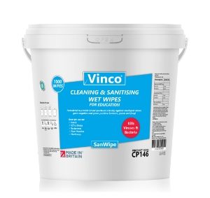 Vinco-SanWipe Education Sanitising Wipe 1000sheet White CP146