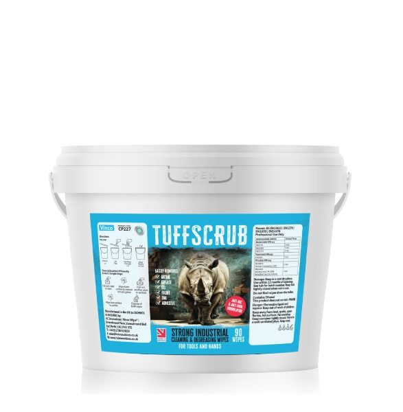 Vinco TuffScrub 90 Strong Industrial Cleaning & Degreasing Wet Wipes 