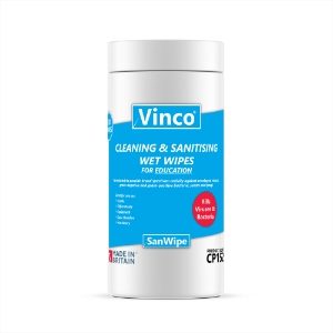 Vinco-SanWipe Education Sanitising Wipe 200sheet White CP152