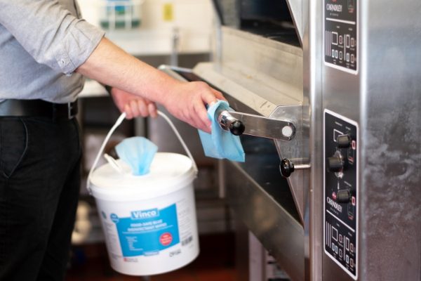 1000 Vinco Blue Food Safe Catering Disinfectant Wet Wipes