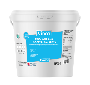 Vinco®-FSWipe Food Safe Disinfectant Wet Wipe Blue Bucket 1500sheet LP230