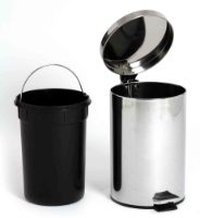 Bin Pedal Stainless Steel with Plastic Liner 12 Litre