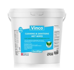 Vinco-ZeroWipe | Bio & Plant Cleaning & Sanitising Wipes | 1000 Wipes | CP250
