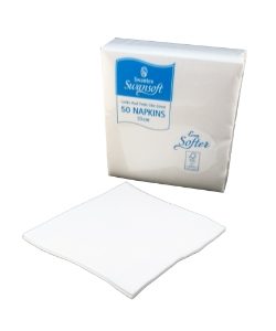 Airlaid Hand Towels Ice White 33cmx33cm 2ply 10x50 SSOFT33 (66 Cases Per Pallet)