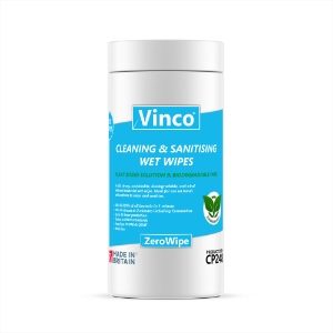 Vinco®-Zero Tub Of 200 Plastic Free Sanitising Wet Wipes