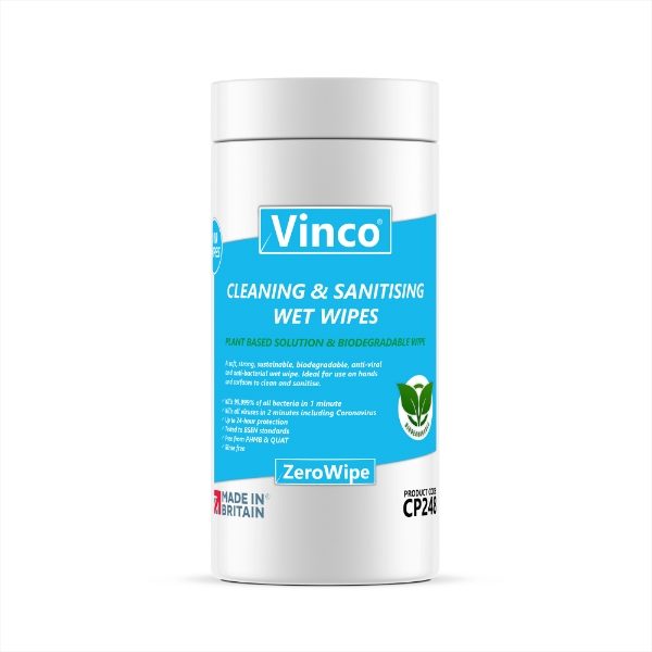 Vinco-ZeroWipe | Bio & Plant Cleaning & Sanitising Wipes | 200 Wipes | CP248
