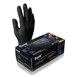 Black Gloves Nitrile Powder Free Bold 100