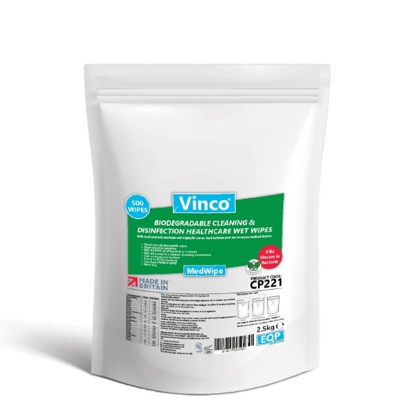 Vinco-Medwipe Cleaning&Disinfection Bio WipesRefill 500sheet
