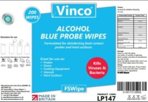 Vinco-ALWipe Alcohol Probe Wipe 200sheet Blue