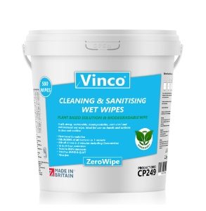Vinco-ZeroWipe | Bio & Plant Cleaning & Sanitising Wipes | 500 Wipes | CP249