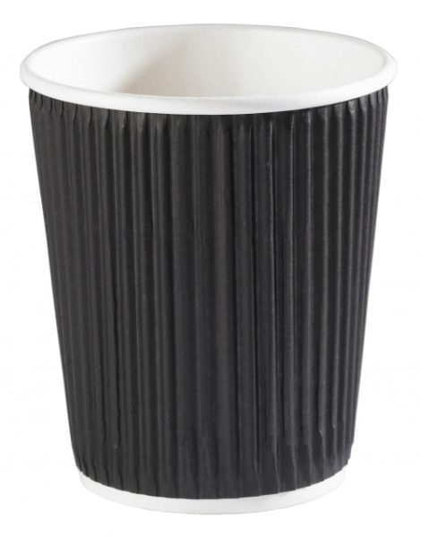 Cups Insulated BLACK Ripple Disposable 8oz