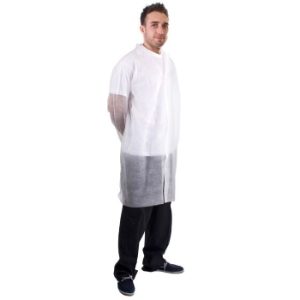 Coats Visitors Velcro Fastening Non Woven WHITE SMALL