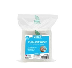 Vinco-CLWipe | Dry Body Wipes | 20x20cm | 300 Polypropylene Wipes | Pack of 6 Rolls | CP185