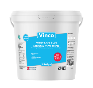 1000 Vinco Blue Food Safe Catering Disinfectant Wet Wipes