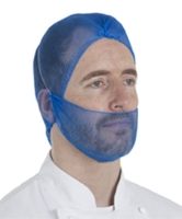 Hairtite HiCare Beard Net, metal free, Blue, Regular (20)