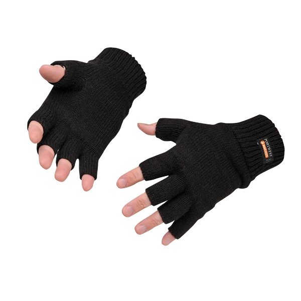 Fingerglass Knit Thinsulate Gloves Black One Size