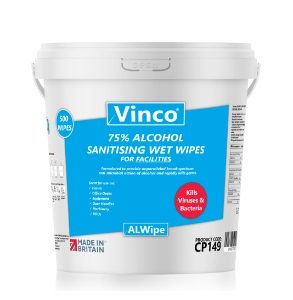 Vinco-ALWipe Alcohol Wipes | For Facilities | 500 White Wipes | CP149