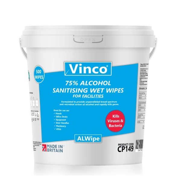 Vinco-ALWipe Alcohol Wipes | For Facilities | 500 White Wipes | CP149